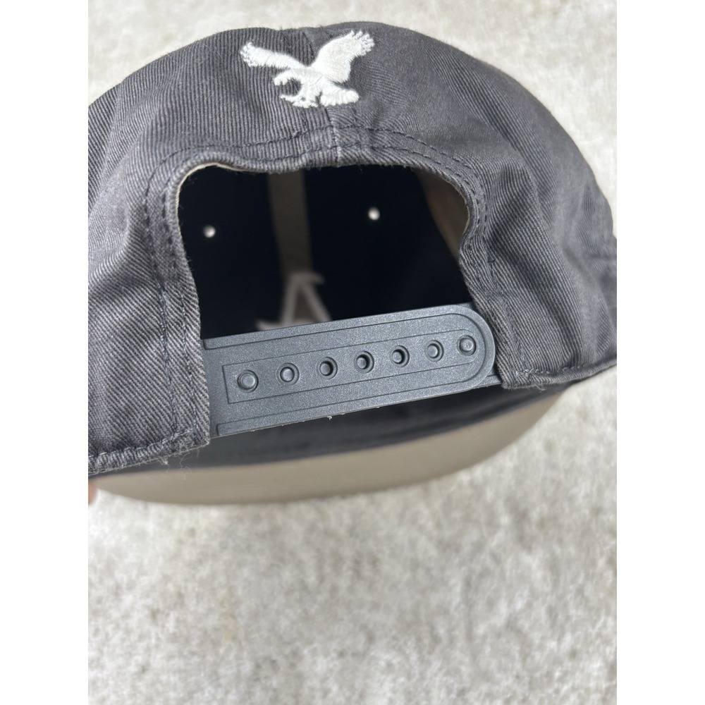 American Eagle Embroidered Logo Causal Grey SnapBack Cap Adjustable - Picture 4 of 7